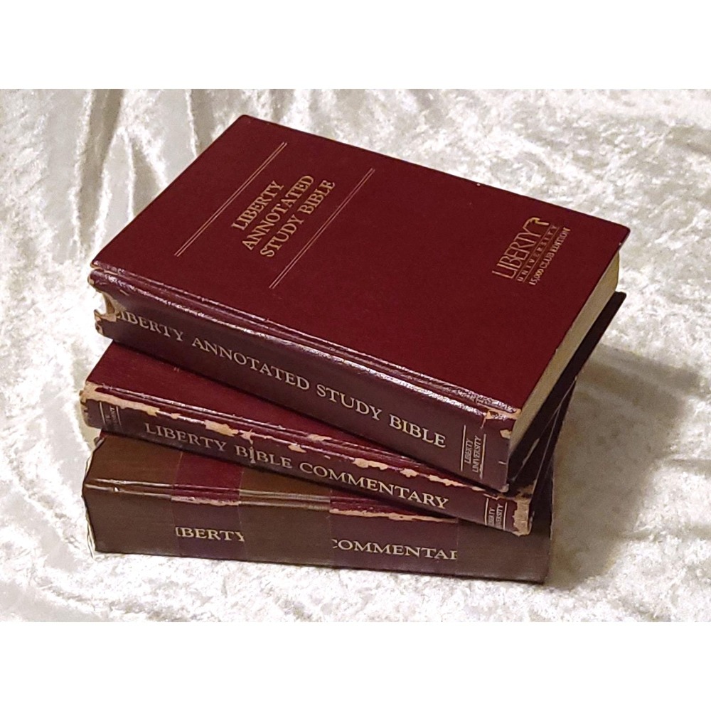 Vtg Liberty Annotated Study Bible KJV & 2 Vol Bible Commentary OT NT 1988 lot